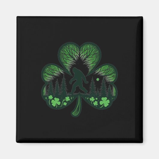 Aimant Drôle Bigfoot Saint-Paddy Saint-Patrick Cool Bi (Devant)