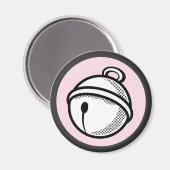 Aimant Drôle Black Blanc Chat Bell Pop Art Cartoon (Recto/Verso)