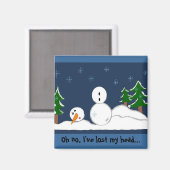 Aimant Drôle bonhomme de neige avec dire (Recto/Verso)