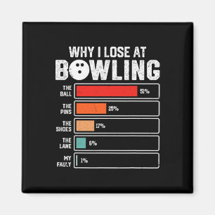 Aimant Drôle Bowling Bowler Hommes Femmes Enfants Pourquo