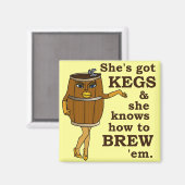 Aimant Drôle brasseur de bière (Recto/Verso)