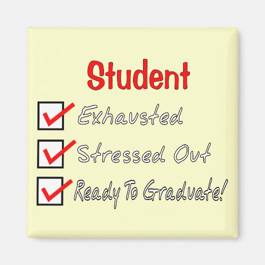 Aimant Drôle Cadeaux Étudiants "Prêt À Diplômer!" (Devant)