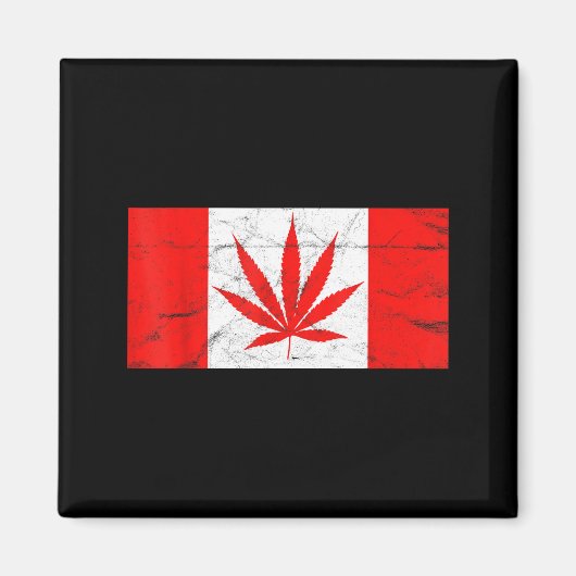Aimant Drôle Canada & feuille de cannabis ! Nouveau drape (Devant)