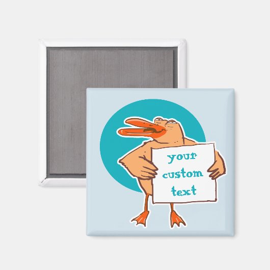 Aimant drôle canard tenant message signe dessin (Recto/Verso)