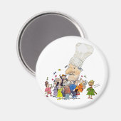 Aimant Drôle Cartoon Chef Français (Recto/Verso)