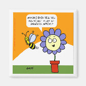 Aimant Drôle Cartoon Flower and Bee with Insects Appeal (Devant)