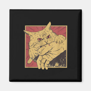 Aimant Drôle Cat Graphic Tee Japonais Anime Cat Bite