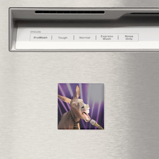 Aimant Drôle chanter âne ferme animal violet Arrière - pl (In Situ (Lave-vaisselle))