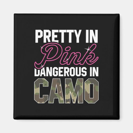 Aimant Drôle Chasse Camo Rose Graphique Femmes Deer Buck  (Devant)