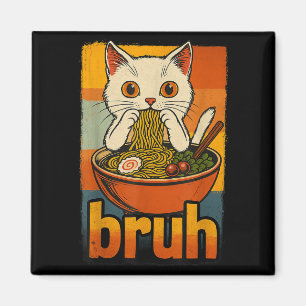Aimant Drôle Chat Manger Japonais Ramen Noodles Hommes Fe