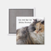 Aimant Drôle Chat n'est pas gras ! Épais fourré (Recto/Verso)