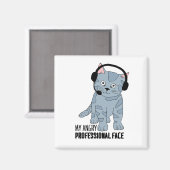 Aimant Drôle Chat souriant professionnel Epic Sarcastique (Recto/Verso)