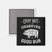 Aimant Drôle Chef Barbecue Chaque Bouton Mérite Un Beau B (Recto/Verso)