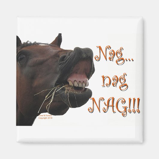 Aimant Drôle Cheval : Nag, nag, nag (Devant)