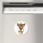 Aimant Drôle Chihuahua mangeant Taco Cartoon (In Situ (Lave-vaisselle))