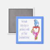 Aimant Drôle Citation de jardinage, Bluebird (Recto/Verso)
