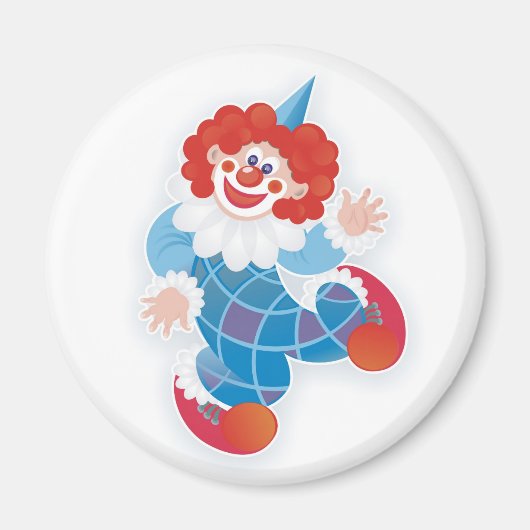 Aimant drôle clown bleu (Devant)