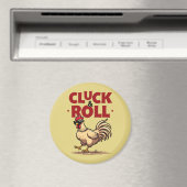 Aimant Drôle "Cluck & Roll" Cool Rooster Conception de de (In Situ (Lave-vaisselle))