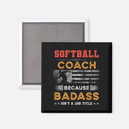 Aimant Drôle Coach Softball Cadeau Pour Hommes, Bad Softb (Recto/Verso)