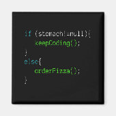 Aimant Drôle Code Commander Pizza T-shirt pour la Program (Devant)