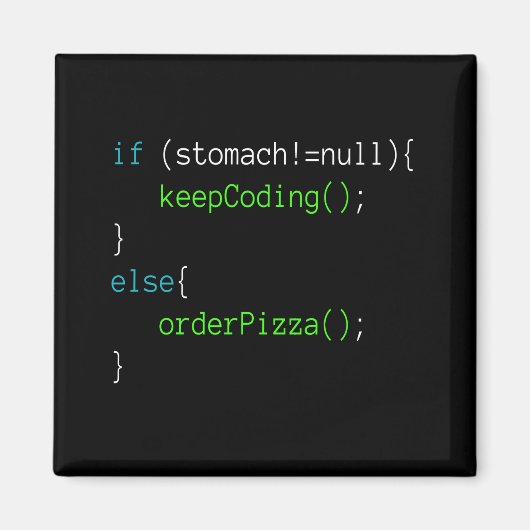 Aimant Drôle Code Commander Pizza T-shirt pour la Program (Devant)