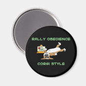 Aimant Drôle Corgi Rallye-o Cartoon (Recto/Verso)