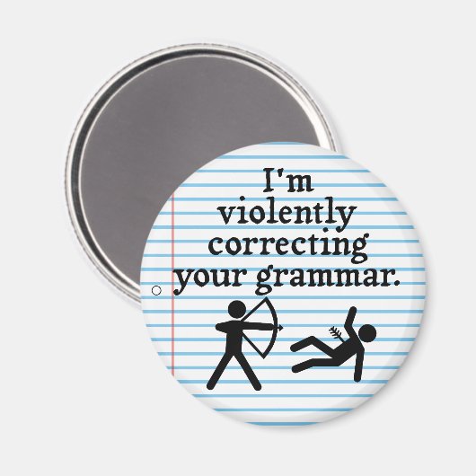 Aimant Drôle "Correction Silencieuse De Votre Grammaire" (Recto/Verso)