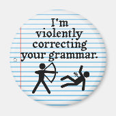 Aimant Drôle "Correction Silencieuse De Votre Grammaire" (Devant)