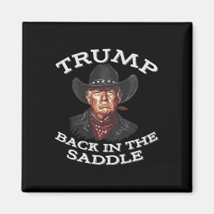 Aimant Drôle Cowboy Western Donald Trump Président Us Fla