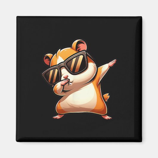 Aimant Drôle Dab Animal Dancing Dabbing Hamster meme (Devant)