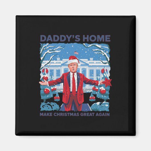 Aimant Drôle Daddy Accueil Trump laide Sweater de Noël Xm (Devant)