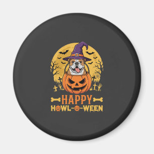 Aimant Drôle de Bouledogue Halloween Joyeux Howl-O-Ween V