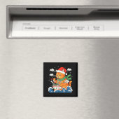 Aimant Drôle de chat Ramen de Noël mangeant des nouilles (In Situ (Lave-vaisselle))