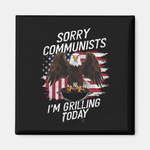 Aimant Drole de communistes désolé je fais un barbecue au