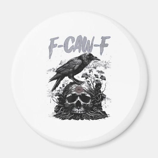 Aimant Drôle de corbeau F-Caw-F Funny Halloween Rétro Cla (Devant)
