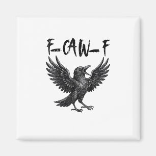 Aimant Drôle de corbeau F-Caw-F oiseau croassant graphiqu