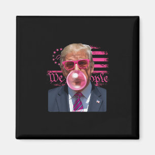 Aimant Drôle de Donald Trump Bubble Gum Rose Fête de l'In