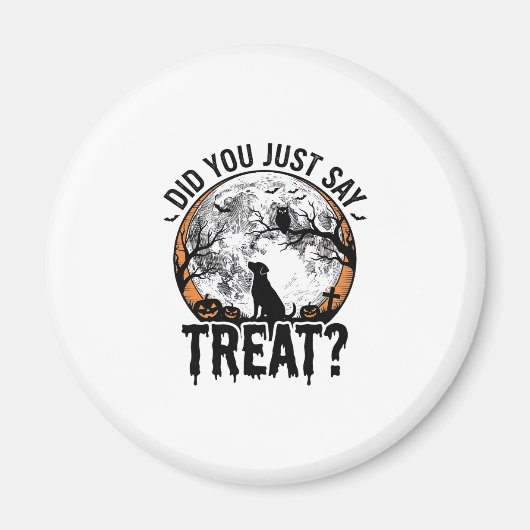 Aimant Drôle de friandise pour chien Halloween Design vec (Devant)