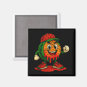 Aimant Drôle de la pastèque de base-ball de la pastèque D (Recto/Verso)