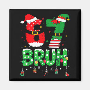 Aimant Drôle de lutin du Père Noël 67 Bruh Noël Meme Six 