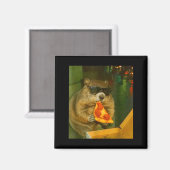 Aimant Drôle de marmotte mangeant une pizza, mème de rong (Recto/Verso)