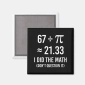 Aimant Drôle de maths de jour de meme 67 (Recto/Verso)