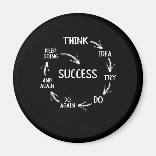 Aimant Drôle de motivation citations de cycle de succès m (Devant)