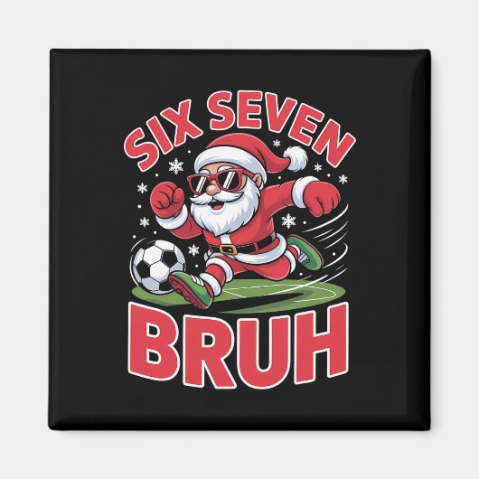 Aimant Drôle de Noël 67 Meme Bruh Foot Santa Xmas Pyj (Devant)