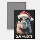 Aimant Drôle de Noël Capy Vacances Xmas Capybara (Recto/Verso)