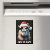 Aimant Drôle de Noël Capy Vacances Xmas Capybara (In Situ (Lave-vaisselle))