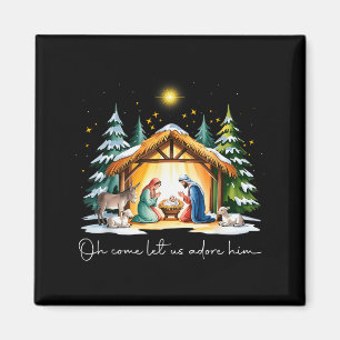 Aimant Drôle de Noël chrétien Jésus Oh venez adorons