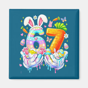 Aimant Drôle de Pâques 67 six sept lapin oeufs mème femme