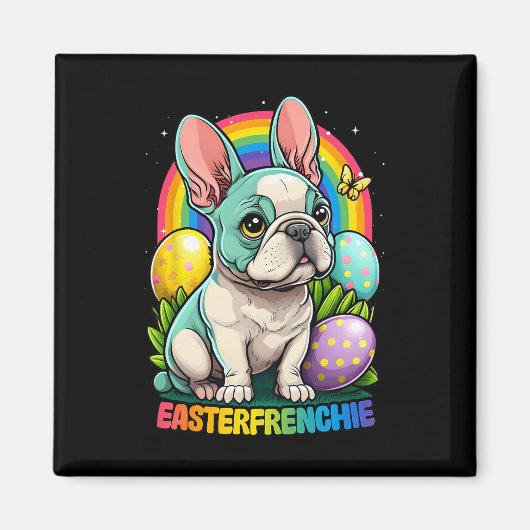 Aimant Drôle de Pâques Bouledogue français Easterfrenchie (Devant)