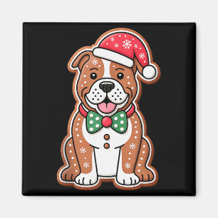 Aimant Drôle de Pitbull en pain d'épice de Noël Femmes Ho